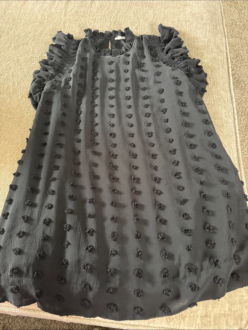 JODIFL Black Ruffled Sleeve Midi Dress